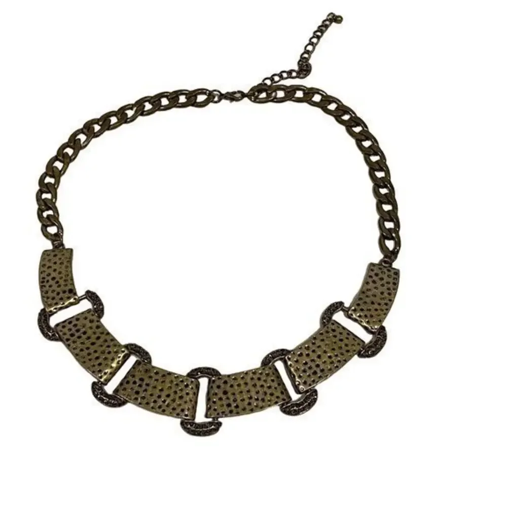 Brass Tone‎ Statement Chain Style Necklace